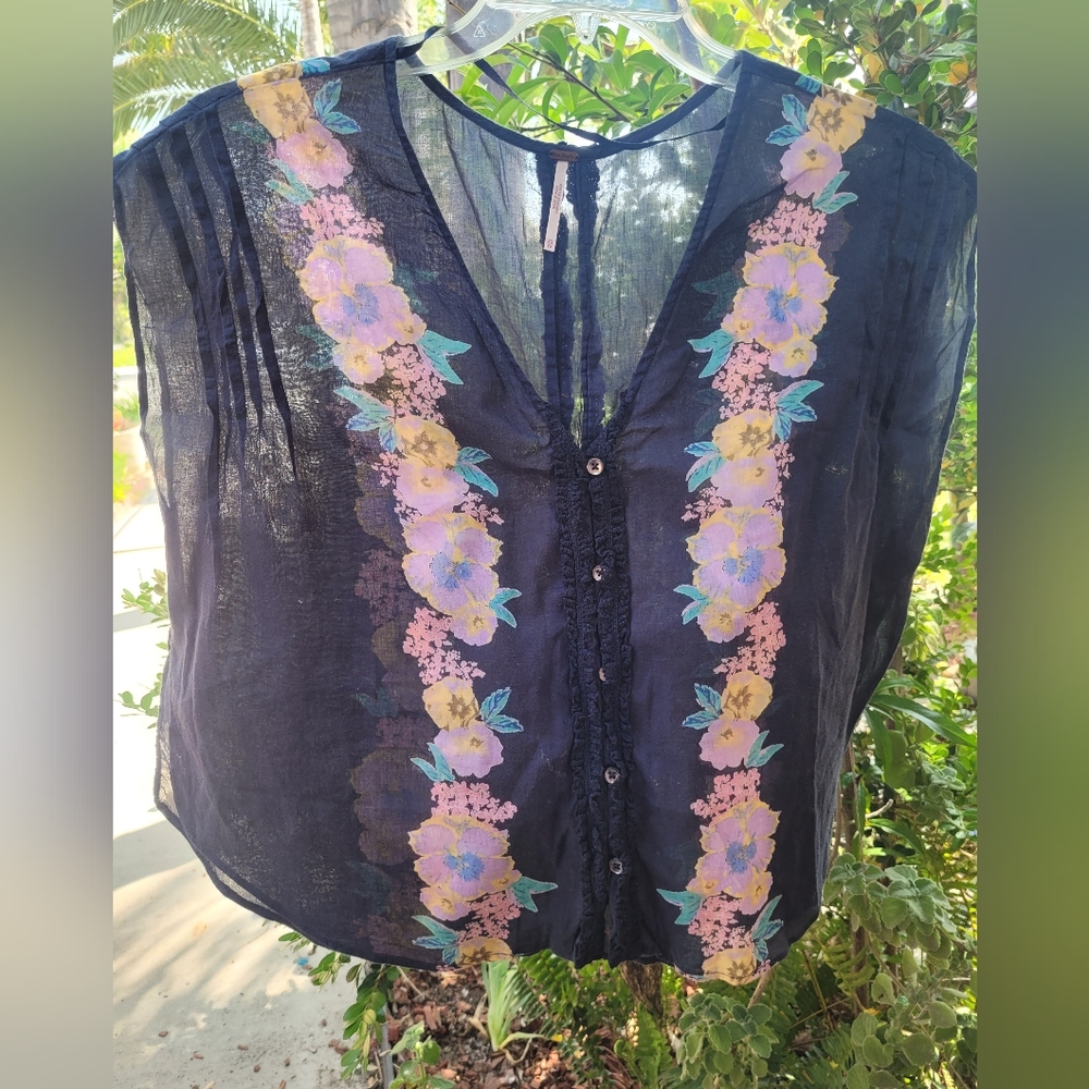 Free People Floral Embroidered Women's Top